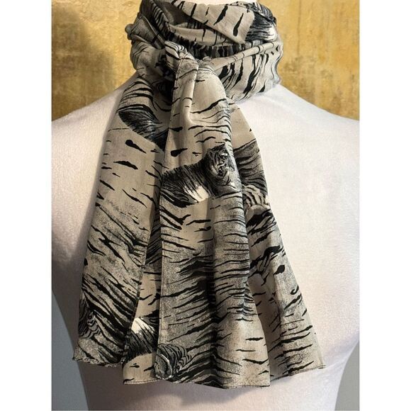Animal Print Sheer Scarf - Picture 1 of 11